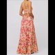 thumbnail image 4 of Vestido de Verano con Estampado Floral para Mujer, con Tirantes Finos, Aberturas y Lazo en la Parte Delantera, Holgado, Estilo Bohemio. Naranja Rosa S, 4 of 5