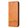 thumbnail image 2 of For iPhone 15 Pro Case Premium PU Leather Simple Wallet Case TPU Bumper Card Slots Kickstand Magnetic Closure Shockproof Flip Cover,light brown,For iPhone 15 Pro, 2 of 7