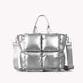 thumbnail image 2 of Bolso Hombro Acolchado para Mujer Bolso Cruzado Informal Hinchado Bolso Compras (plateado), 2 of 9