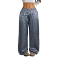 thumbnail image 2 of Womens Leopard Print Pants Wide Leg Lounge Sweatpants Elastic Waist Casual Trousers with Pockets, 2 of 8