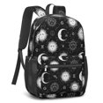 thumbnail image 2 of Sun and Moon Gothic Pattern 17" Waterproof Oxford School Backpacks for Teens, S-Shape Padded Straps, for School, Travel, Hiking, Camping, 2 of 5