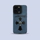 thumbnail image 1 of Funda personalizada para iPhone 15Pro de piel aterciopelada con tapa abatible en color verde moderno Far Peak Blue para hombre y mujer, 1 of 1