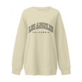 thumbnail image 4 of WEIWEN Los Angeles California Sweatshirt for Women Dressy Casual Long Sleeve Shirts for Women Oversized Tops Loose Fit Fall Workout Sweaters Women's Fashion Clothing Beige, S, 4 of 4
