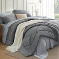 thumbnail image 1 of Juego de edredón Bedsure, tamaño queen, reversible, gris, 7 piezas, 1 of 8
