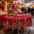 thumbnail image 5 of Christmas Round Tablecloth,Festive Xmas Table Cover,Decorative Round Cloth for Holiday Dining Party Kitchen Home Decor,59.8"(F), 5 of 6