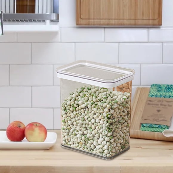 Fiudx Recipiente Hermético para Cereales, Transparente, Sin Bpa, Tapa Antigoteo, Diseño Compacto, Ideal para Cereales, Harina y Snacks, Capacidad de 3,4 L, 27,5 X 17,5 X 10,5 Cm