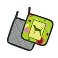 thumbnail image 2 of Carolines Treasures CK1051PTHD Lime Green Dots Plott Hound Pair of Pot Holders , 7.5HX7.5W, multicolor, 2 of 3