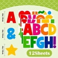 thumbnail image 2 of Letter Stickers Large 108 PCS Bulletin Board Letters 12 Sheets Alphabet Stickers Vinyl Self-Adhesive Stick on Letters for Poster Board Mailbox Sign DIY Crafts Classroom Party Decor (Colorful, 4 Inch), 2 of 7