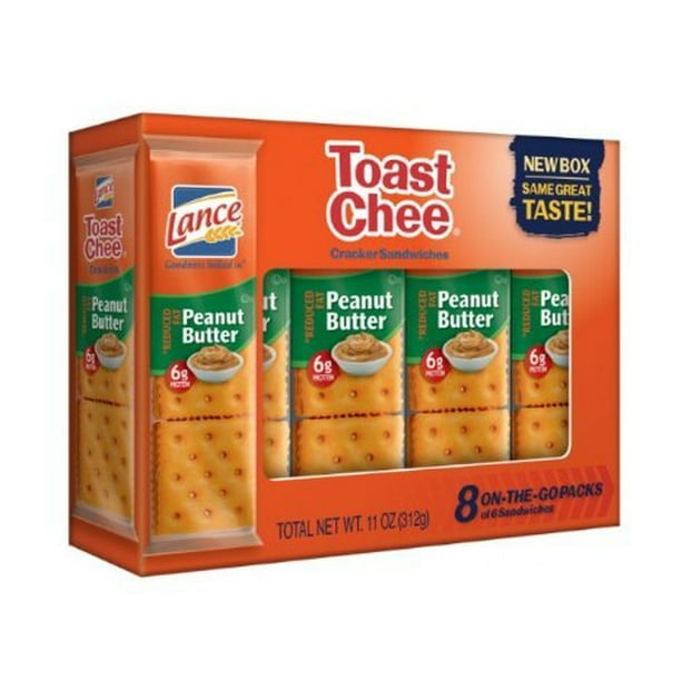 Lance Toast Chee Reduced Fat Peanut Butter Sandwich Crackers, 8 Count
