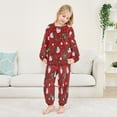 thumbnail image 5 of Fluffy Pajamas Set Fuzzy Winter Warm Pj Sets Pullover Tops and Long Pants Cute Pink Strawberry Pattern X-Small, 5 of 8