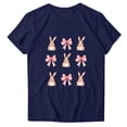 thumbnail image 2 of Tops de Cuello Redondo para las Mujeres Impreso Manga Corta Suéter Camiseta de Imitación Rack, Top Casual de Moda para el Hogar Diario Y el Trabajo, 2 of 3