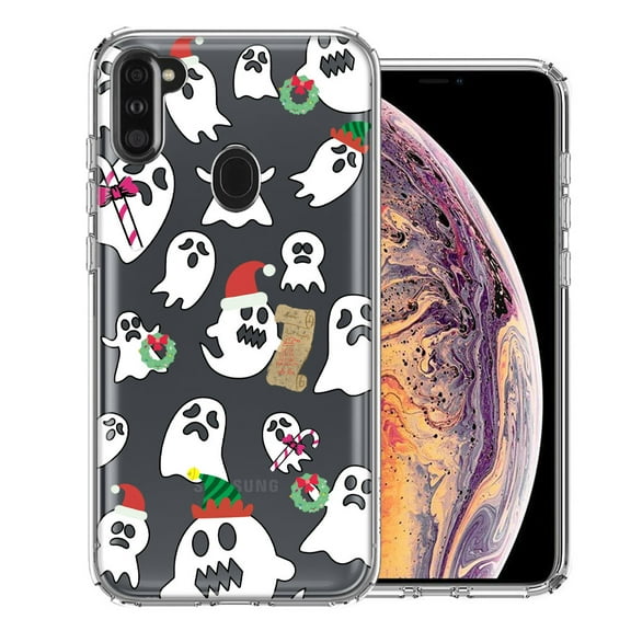 MUNDAZE For Samsung Galaxy A11 Halloween Christmas Ghost Design Double Layer Phone Case Cover