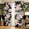 thumbnail image 2 of Manfei Abstract Camouflage Blackout Curtains, Mid Century Camo Window Curtains Pack of 2 (38x45 Each), Pink Olive, 2 of 6