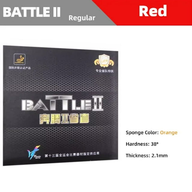 729 Éponge en Caoutchouc pour Tennis de Table 2/3 Collant Professionnel Ping-Pong pour Attaque Régulière 38 Rouge