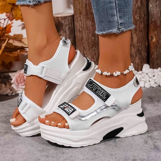 MKLEKYY Sandalias Elegantes para Mujer, Ideales para El Día A Día, para Vacaciones Informales Al Aire Libre, Con Punta Abierta, Versátiles para Verano y Tacón de 7,5 Cm.