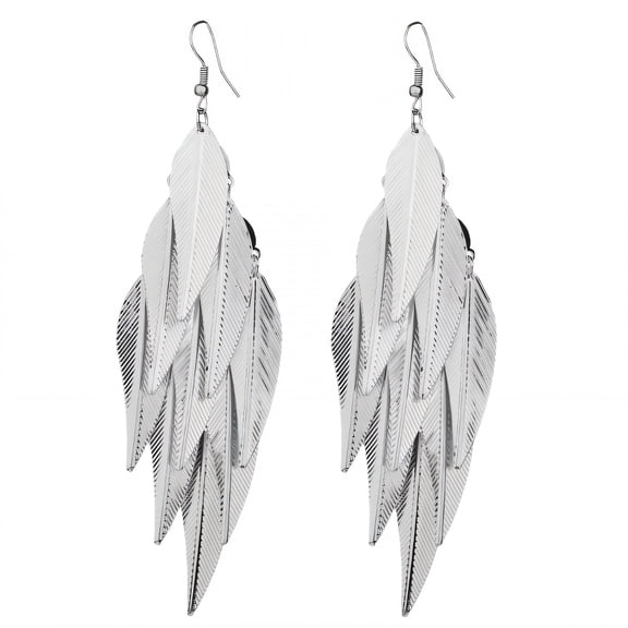DESIGNICE Statement Earrings for Women,Electroplated Iron Hollow Leaf Silver Dangle Earrings,Dangle Earrings for Women Wife Girlfriend Jewelry Gift,Style1