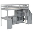 thumbnail image 4 of Bellemave Loft Bed with Desk and Stairs, Wood Twin Size Loft Beds Frame with 4 Sotage Drawers and 4 Shelves, High Loft Beds for BedRoom (Gray), 4 of 8