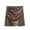 Coffee, variant on WENWU Waist Irregular Folds Pu Leather Small Skirt Female Package Skirt Skirt for Girls Plaid Midi Skirts for Women