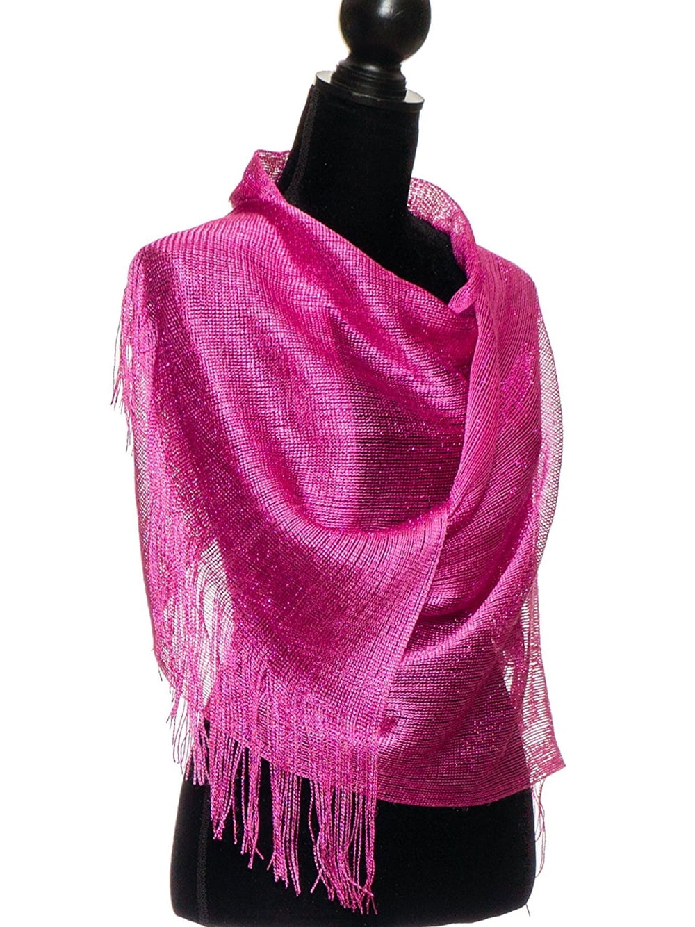 LIGHT WEIGHT SCARF WRAP EVENING WEAR ALL SEASON SOLID COLOR HOTPINK 