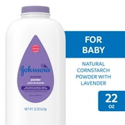 Johnson's Lavender Baby Powder with Cornstarch, Free of Talc, 22 oz