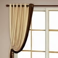 thumbnail image 3 of (Set of 2 Panels) Elegant Creamy Beige & Coffee Luxury Velvet Curtains, Modern Mansion Style Grommet Top Heavyweight Drapes, 3 of 5
