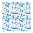 thumbnail image 3 of Ambesonne Ocean Life Shower Curtain, Sketch of Dolphins, 69"Wx84"L, Turquoise White, 3 of 5