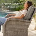 thumbnail image 5 of Unnifurnzi 5 Pieces Outdoor Wicker Patio Furniture Set-High Back Outdoor Rocking Chairs Set of 2 with Ottoman Patio Conversation Sets for Deck Lawn Porch Balcony Poolside-Gray/Gray, 5 of 7