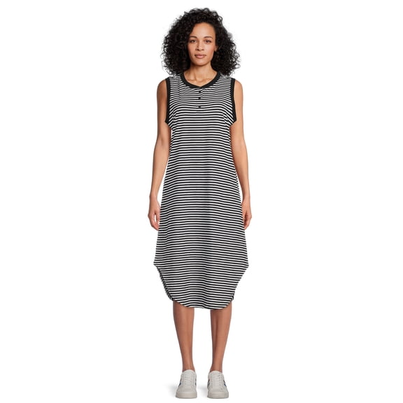 Time and Tru Women's Sleeveless Henley Midi Dress