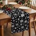 thumbnail image 2 of Table Runner 13x36in Inches Long, Christmas Winter SnowflakesLinen Washable Dresser Scarf Black and WhiteKitchen Dinning Tablerunners for Holiday/Party/Wedding/Home Tables Decor, 2 of 9