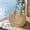 Beige, variant on Versatile Hollow Out Straw Woven Beach Shoulder Bag, Lightweight Handmade Wood Texture Handbag Tote with Side Pouches for Vacation Travel, 1-Piece