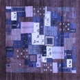 thumbnail image 1 of Ahgly Company Machine Washable Indoor Square Abstract Blue Contemporary Area Rugs, 3' Square, 1 of 4