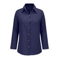 thumbnail image 4 of Endives Women's Linen Pant Suit Fashion Athleisure Solid Color Drop Shoulder Long Sleeve Button Down Shirt and Pant Set S-5XL, 4 of 6