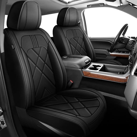 Seat Covers Fit for 2007-2026 Chevy Silverado & GMC Sierra 1500 2500 3500 HD Crew Double Extended Cab Waterproof Leather Seat Protectors