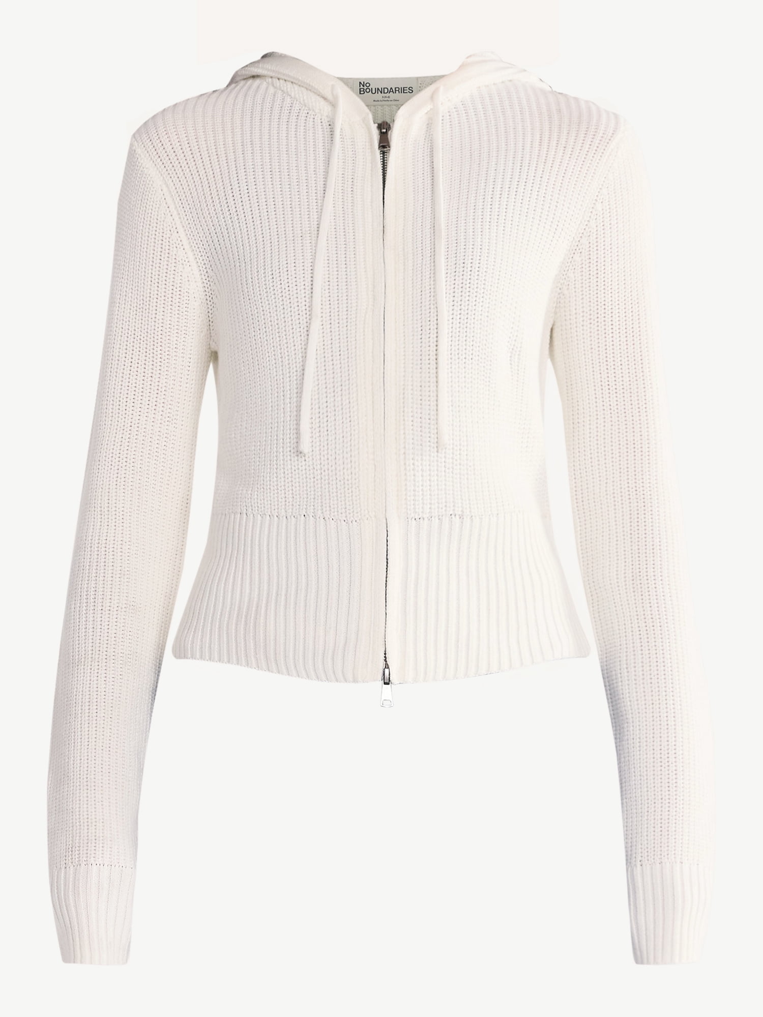 No Boundaries Two Way Zip Up Hoodie Sweater, Lightweight, Women's