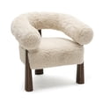 thumbnail image 4 of Pemberly Row Contemporary Natural Straight Vegan Shearling Accent Chair, 4 of 7