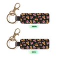 thumbnail image 2 of Wukai Rose Flower Bear Print Leather Car Keychain, Universal Key Fob Keychain, Leather Key Chain Holder for Men and Women,360 Degree Rotatable, 2 of 5