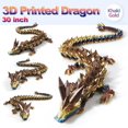 thumbnail image 3 of Dragon Toy FOTN, impreso en 3D, articulado, 76 cm, color caqui dorado, 3 of 8