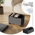 thumbnail image 3 of Hearth & Harbor Storage Ottoman Bench, Boucle 16" Ottoman with Storage , Grey, 3 of 9