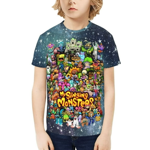 My Singing Monsters Kids T-Shirt 3d Printed Graphic T-Shirts Boys And Girls Short Sleeve Shirts For Youth Kids X-Small