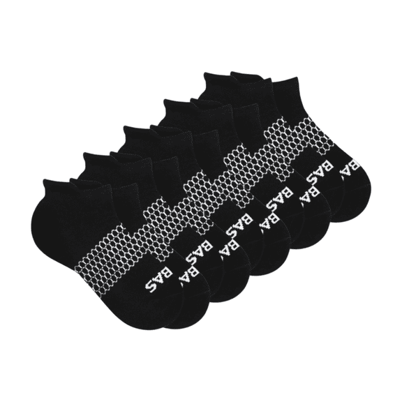 Bombas Cushioned Ankle Socks, Black, Size Small, 5-Pack
