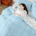 thumbnail image 4 of Castle Fairy Bling Stars Print Bedding Comforter Set 7pcs for Kids Teens Adults,Blue White Queen Bedding Sets Super Cozy,Dreamy Princess Queen Sheet Sets,Ultra Soft Home Decor,Reversible, 4 of 8