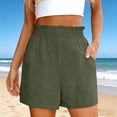Bmisegm Womens Casual Shorts High Waist Summer Elastic Loose Fit ...