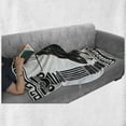 thumbnail image 6 of Retro Soft Flannel Fleece Throw Blanket, Black Warrior Silhouette Ready to Attack Between Ionic Palace Columns, Cozy Plush for Indoor and Outdoor Use, 50" x 70", Black White, by Ambesonne, 6 of 6
