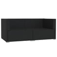 thumbnail image 2 of vidaXL 2-Seater Sofa with Cushions Black Poly Rattan, 2 of 5