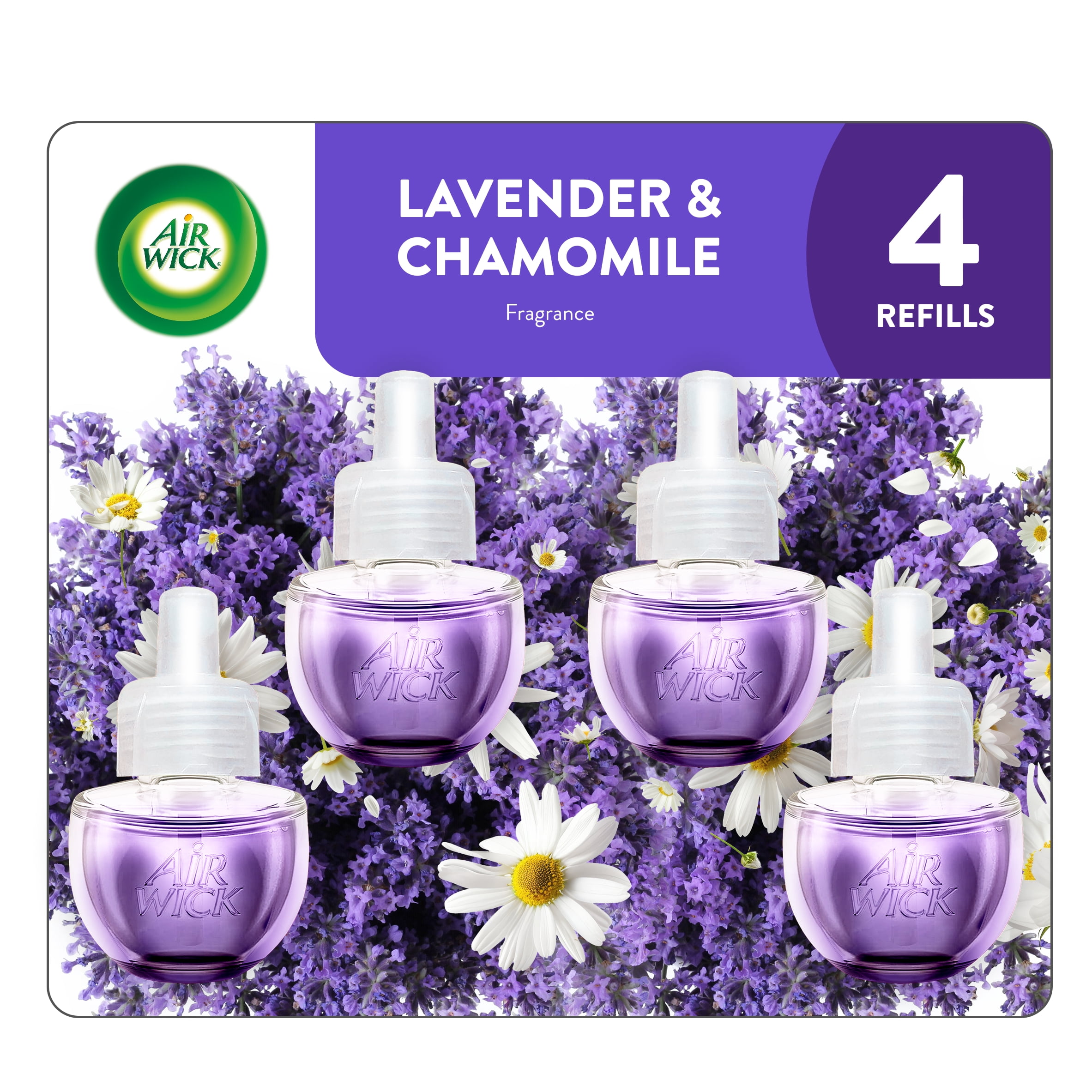 Air Wick Plug-In Scented Oil Air Freshener Warmer Refills, Lavender and Chamomile, 10 Count (4+6)