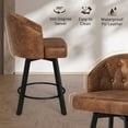 thumbnail image 6 of Dycanpo Counter Height Bar Stools, 26" Swivel Faux Leather with Backs, for Home Kitchen, Brown, 6 of 7