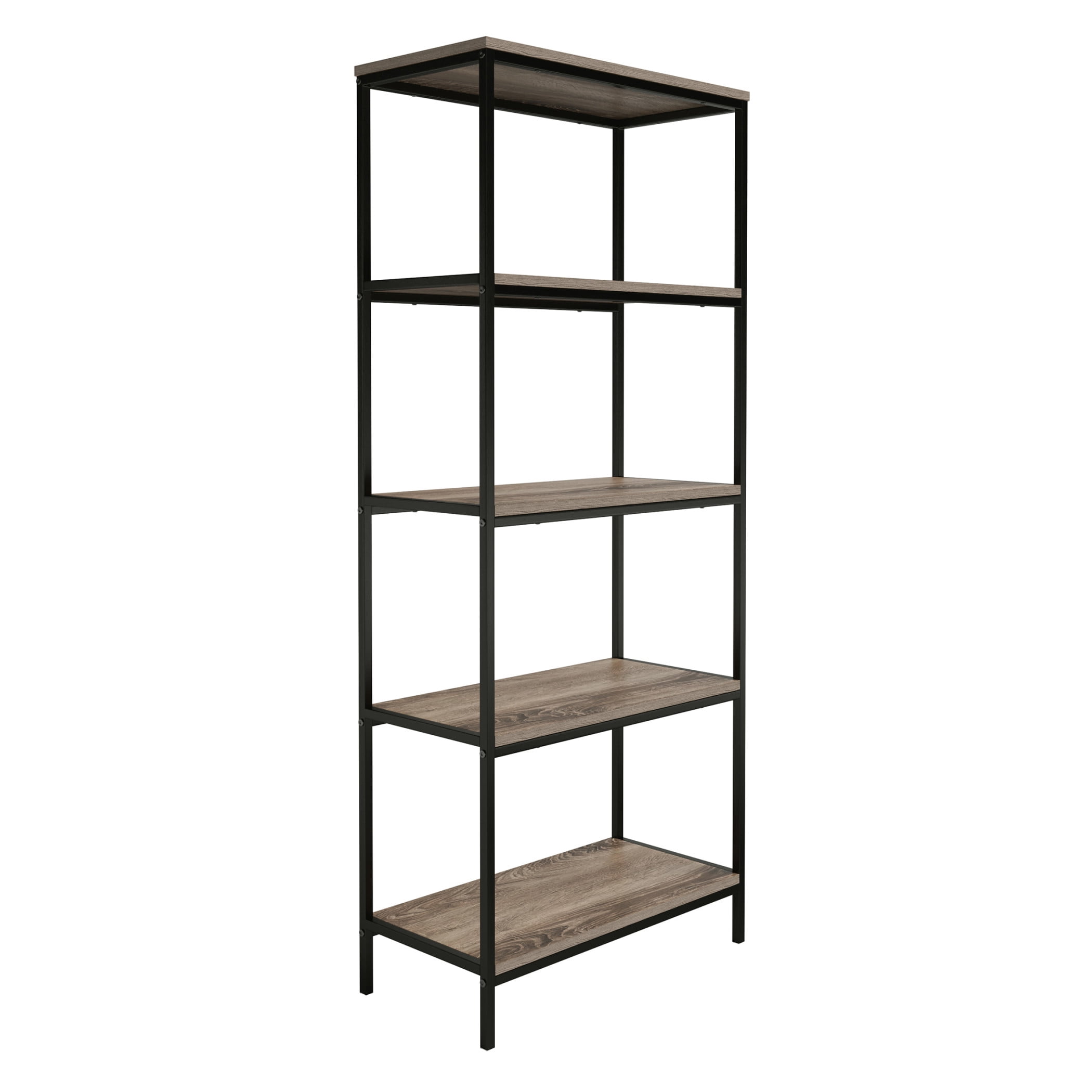 Lavish Home 5-Tier Bookshelf, Gray Woodgrain