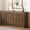 Brown, variant on Christopher Knight Home Modern 4-Door Storage Cabinet with 3D Geometric Doors & Metal Trim, Wood Frame, Black
