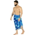 thumbnail image 2 of LA LEELA Men's Swim Trunk Beachwear Sarong Pareo Wrap One Size Allover Turtle, Blue Summer Vacation Party, 2 of 5
