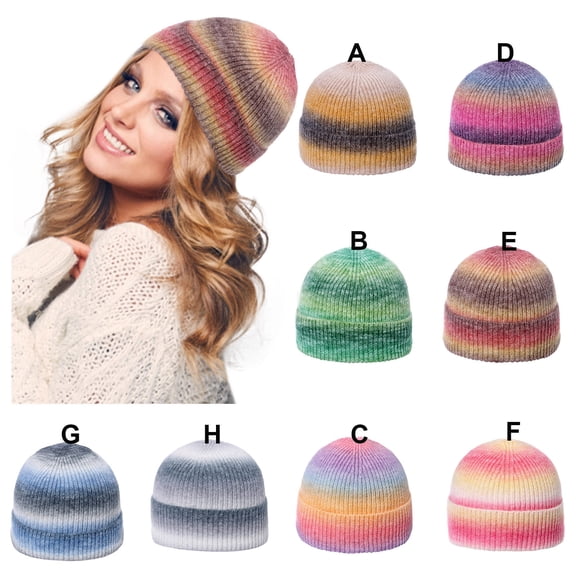 Sales Today Under $5 Multicolor Knit Short Watch Cap GIJNRIUIUA Warm and Beanie Winter Knit Cap Pom Mens Hats Hat Knitted Mens and Womens for Women with Baseball Caps Hijab Cap